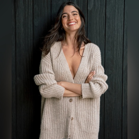 Jenni Kayne Sweaters - Jenni Kayne Alpaca Cocoon Cardigan | Oatmeal | XXS